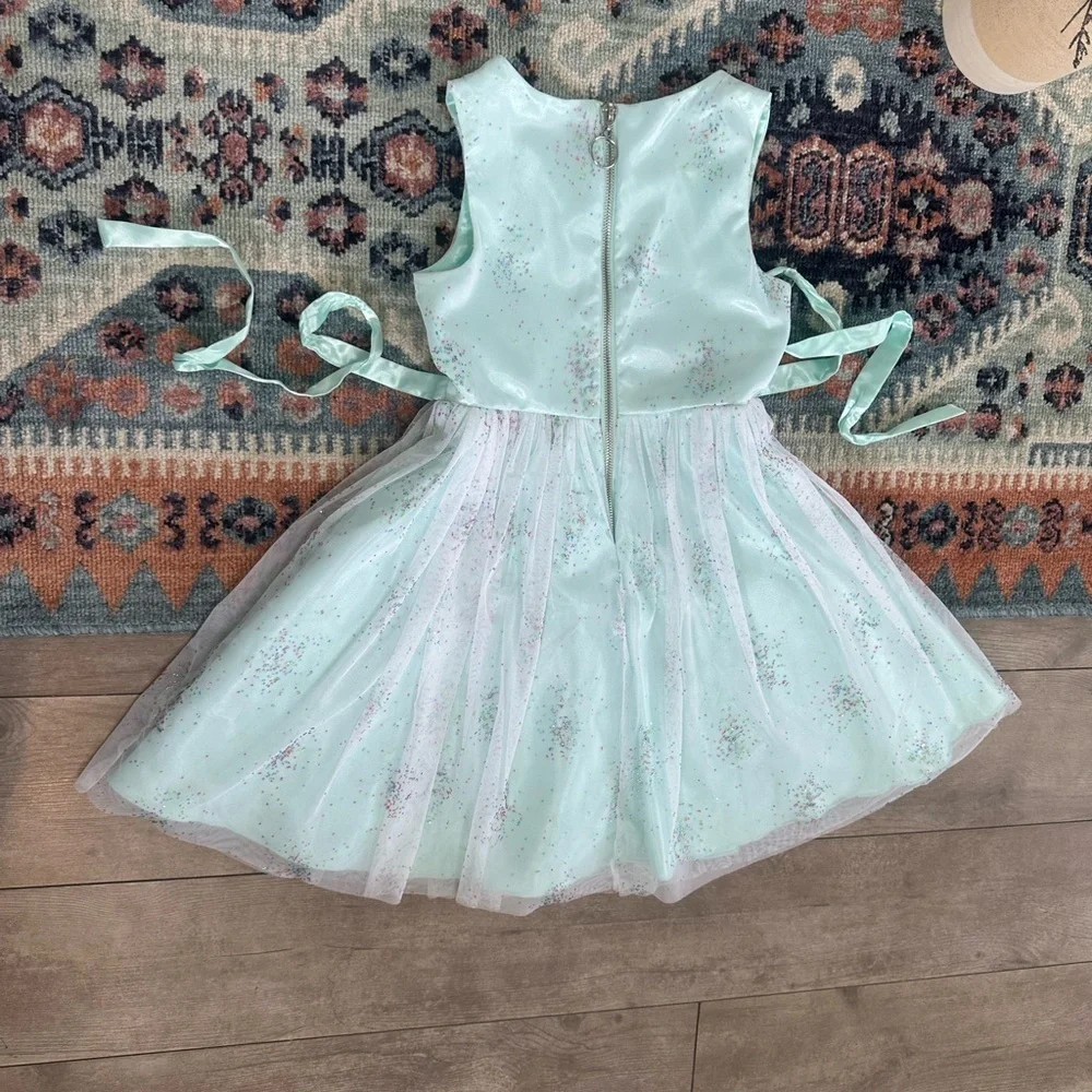 New Nordstrom American Princess Mint Green Sequin Dress Little Girl Size 6